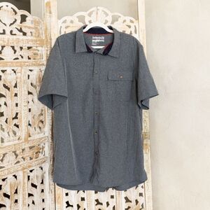 Mens‎ Avalanche Gray Short Sleeve Button Up Shirt for Outdoors/Hiking size XL